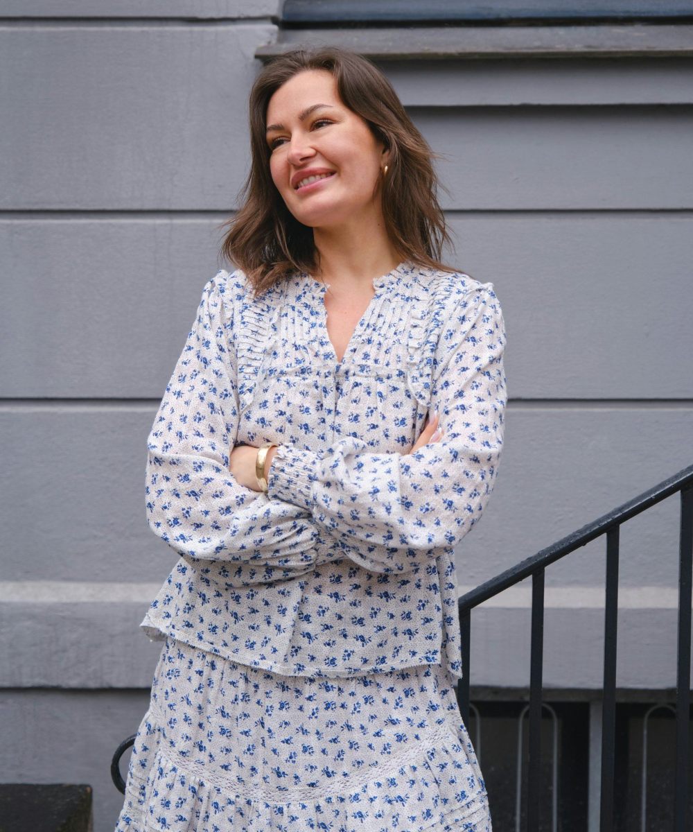 Neo Noir Nipoa Dot Flower Bluse Blå