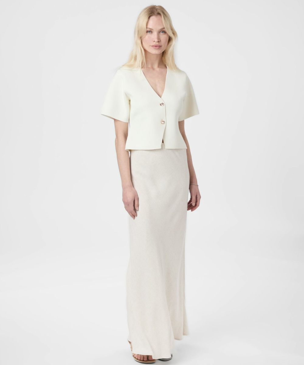 Neo Noir Setta Knit Blouse Off White