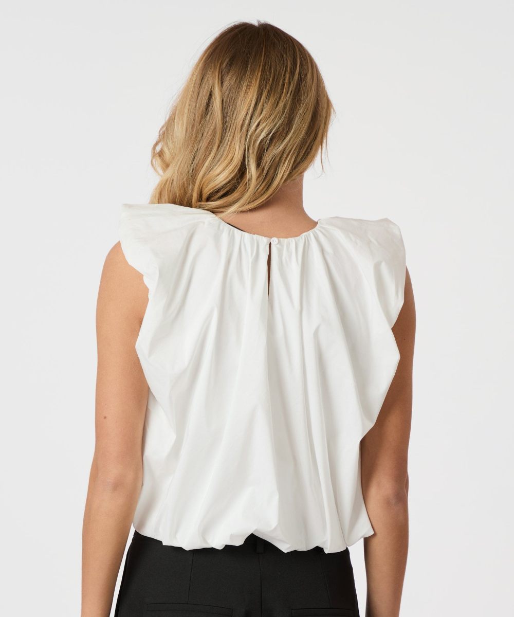 Neo Noir Ivania Poplin Topp Hvit - Bilde 2