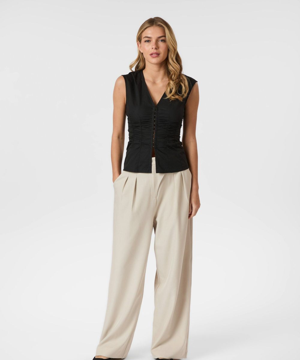 Neo Noir Mevida Poplin Topp Svart - Bilde 4