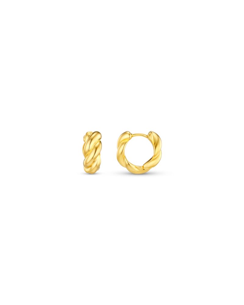 ORELIA Polished Twist Huggie Hoops Gull