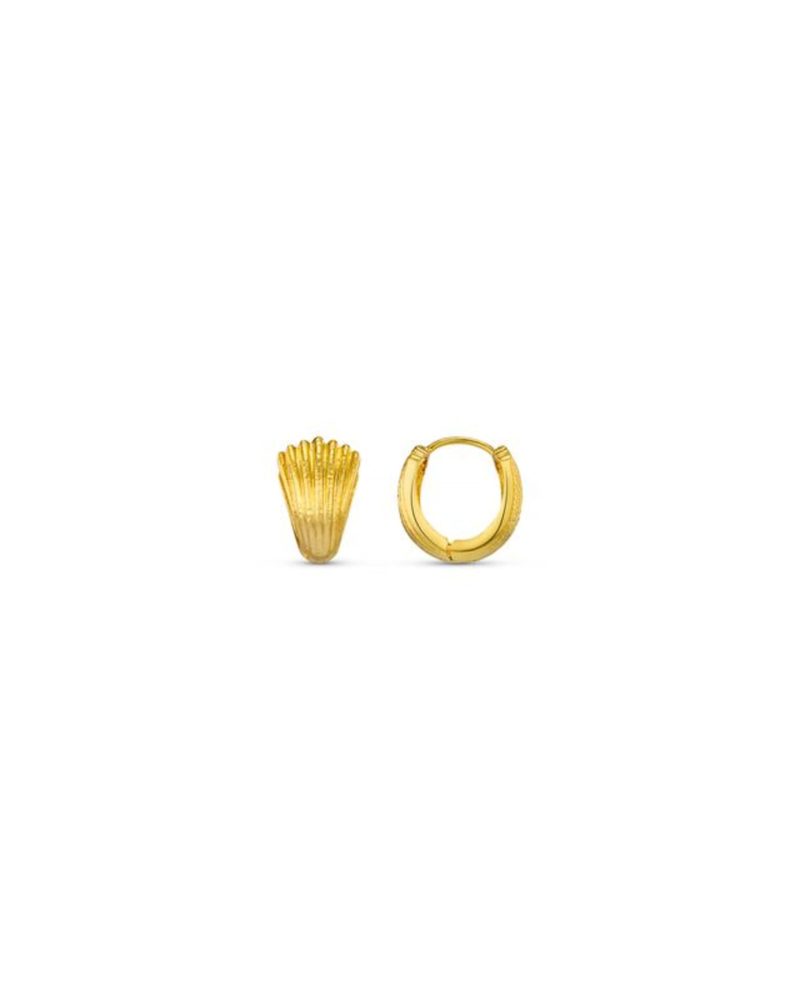 ORELIA Textured Fan Small Hoops Gull