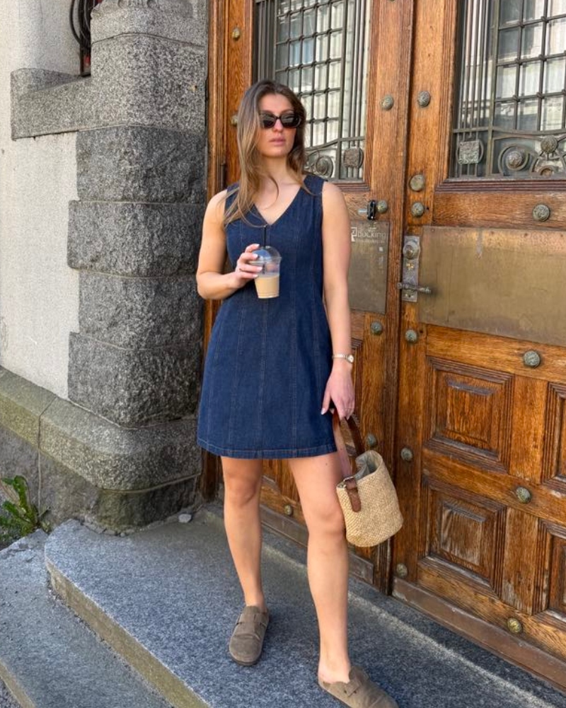 Neo Noir Nava Denim Kjole Dark Blue - Bilde 2