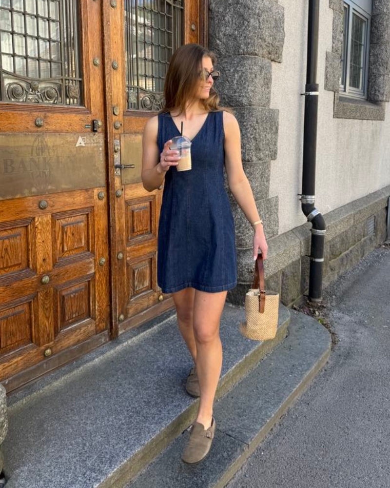 Neo Noir Nava Denim Kjole Dark Blue - Bilde 3