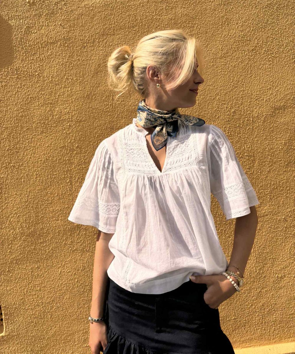 Neo Noir Siama S Voile Bluse Hvit