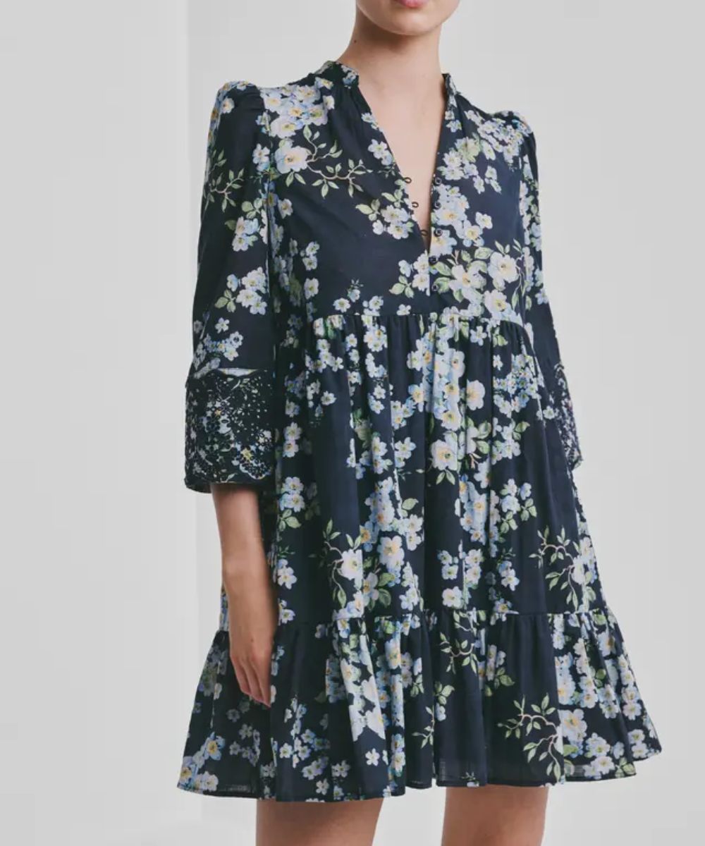 by TiMo Cotton Slub Tunic Kjole Cherry Blossom