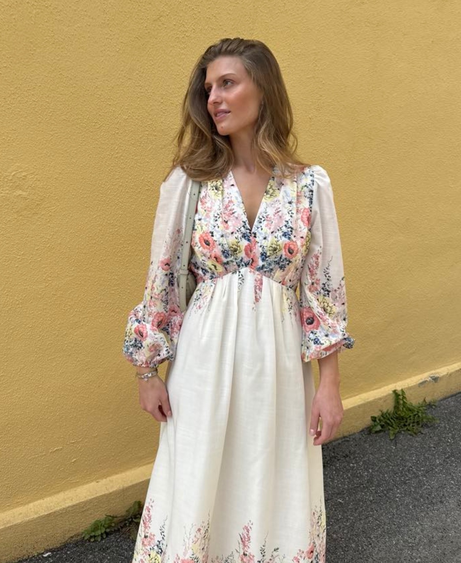 Neo Noir Silfi Flower Print Kjole Creme - Bilde 5