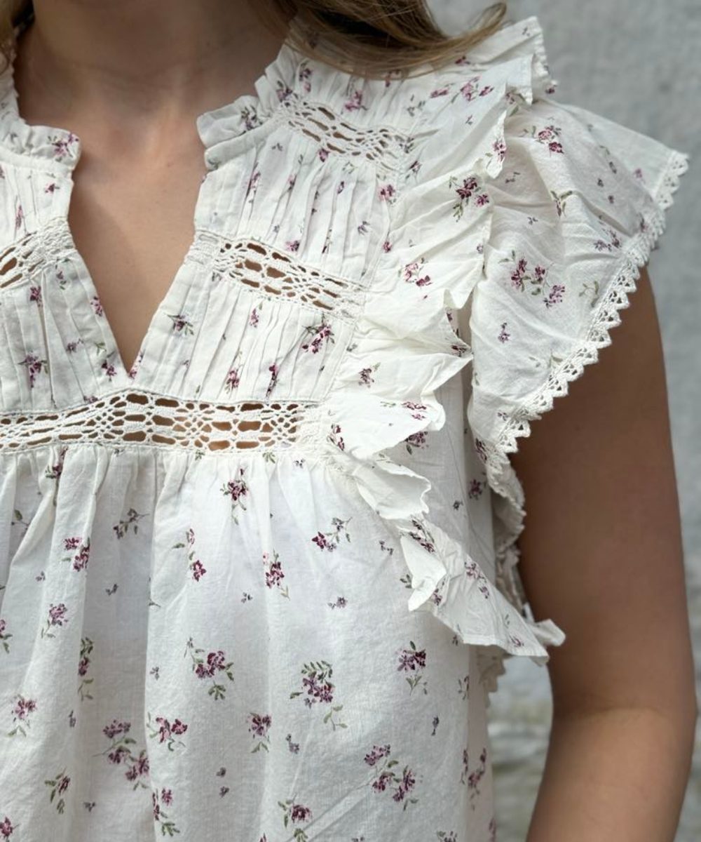 Neo Noir Jayla Small Blossom Topp Creme - Bilde 2