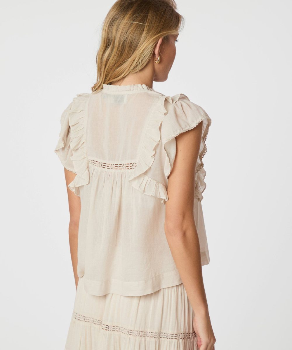 Neo Noir Jayla S Voile Topp Ivory - Bilde 2