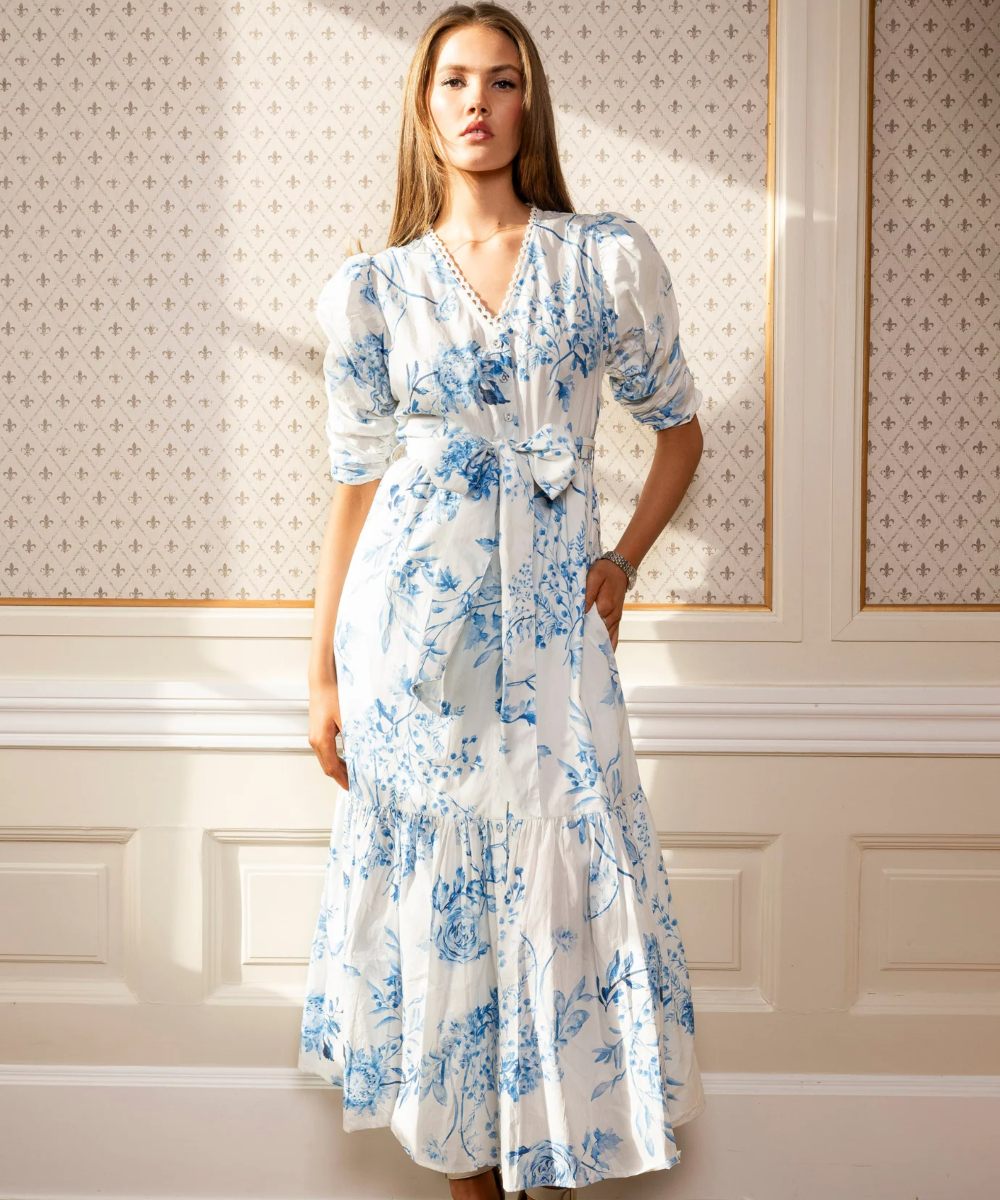 MISSMAYA Sylvie Kjole Blue Bloom
