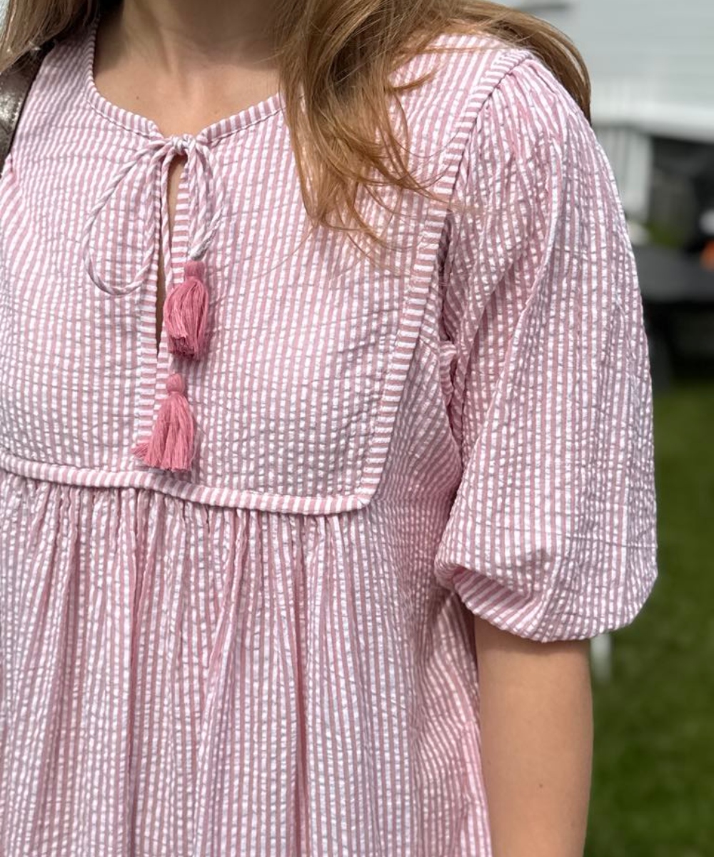 Love Shack by Anouska Line Long Bib Kjole Rosa - Bilde 2