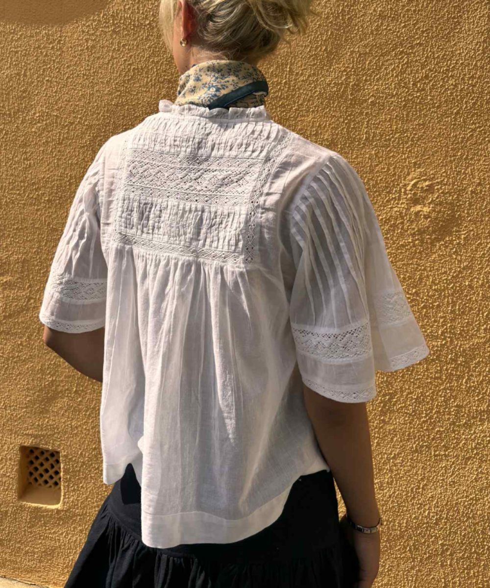 Neo Noir Siama S Voile Bluse Hvit - Bilde 3