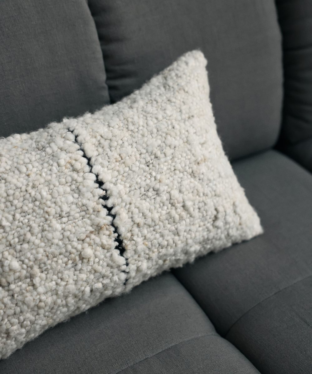 HK Living Natural Wool Striped Pute 50x30