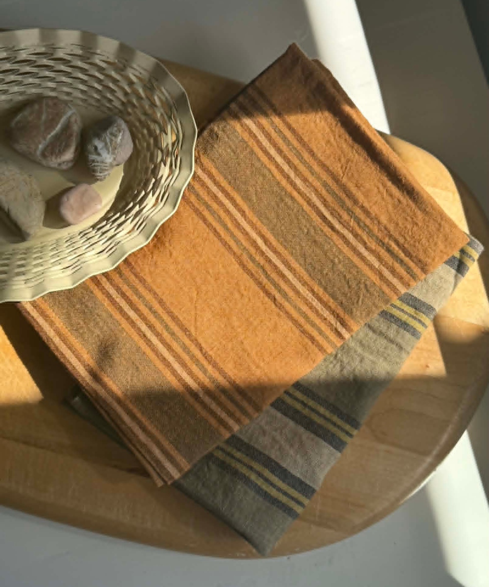 HK Living Vida Striped Kjøkkenhåndkle Amber Grey