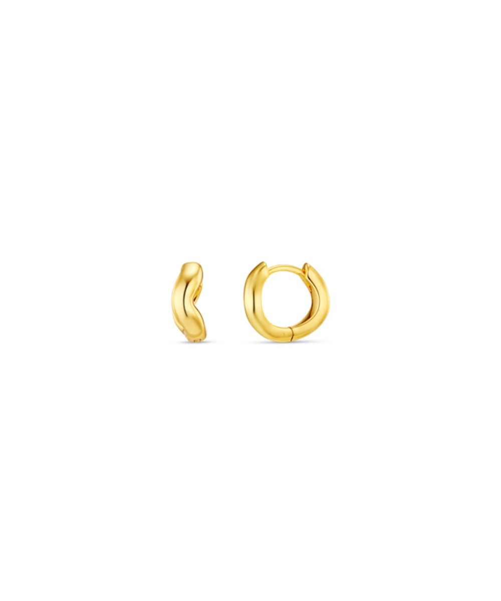 ORELIA Round Wave Huggie Hoops Gull