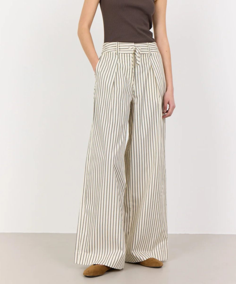 Levete Room Lucilla 1 Bukse Striper Brun