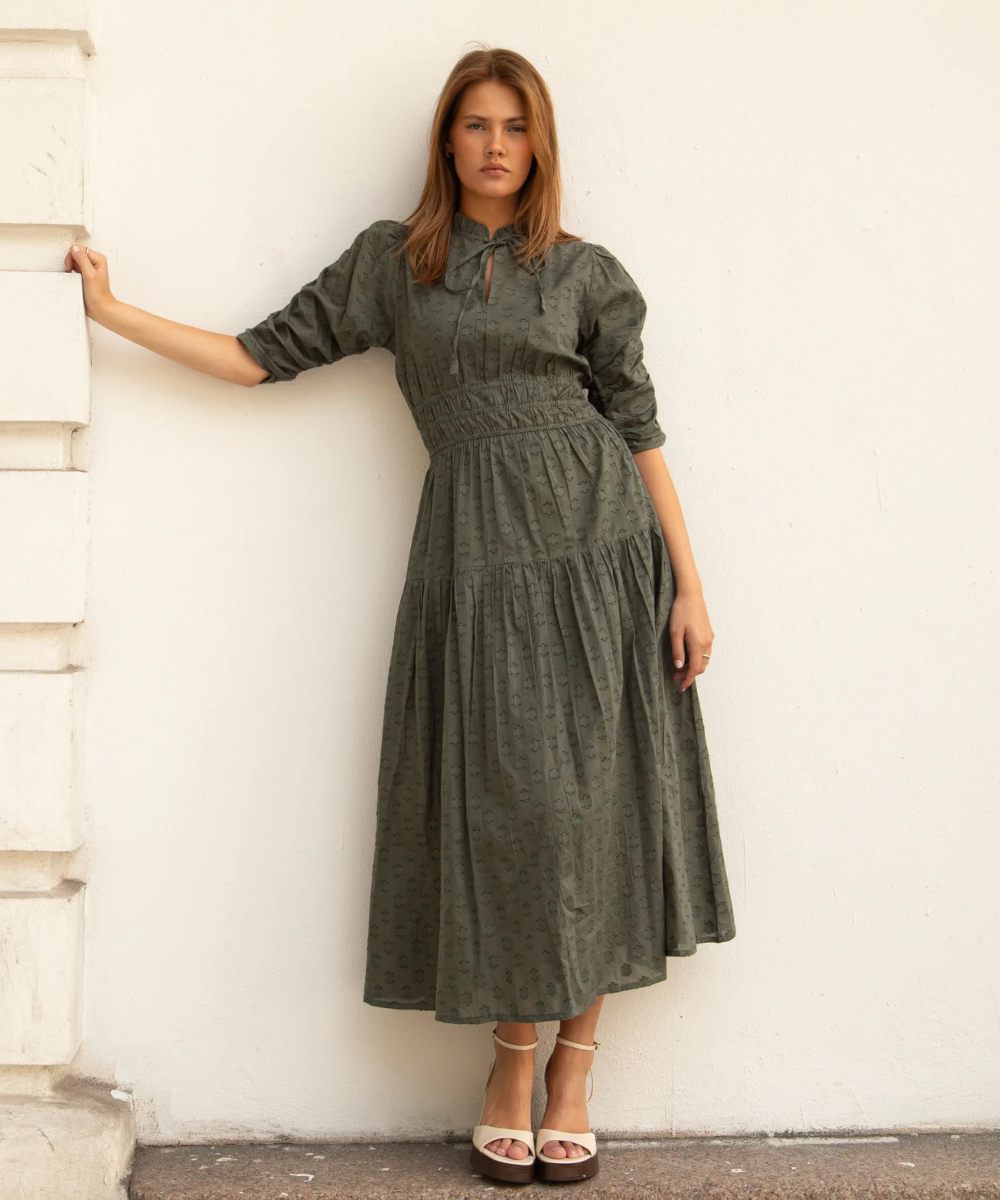 MISSMAYA Madison Kjole Forest Green