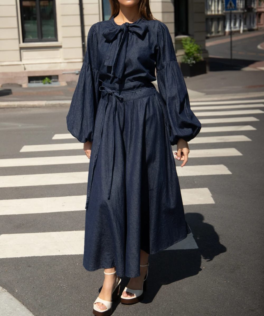 MISSMAYA Astrid Skjørt Dark Denim