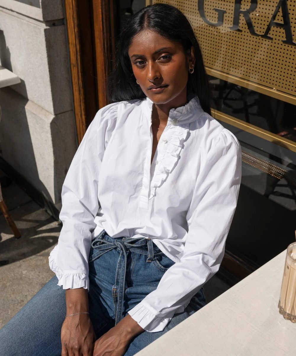MISSMAYA Ella Bluse Sugar White Poplin