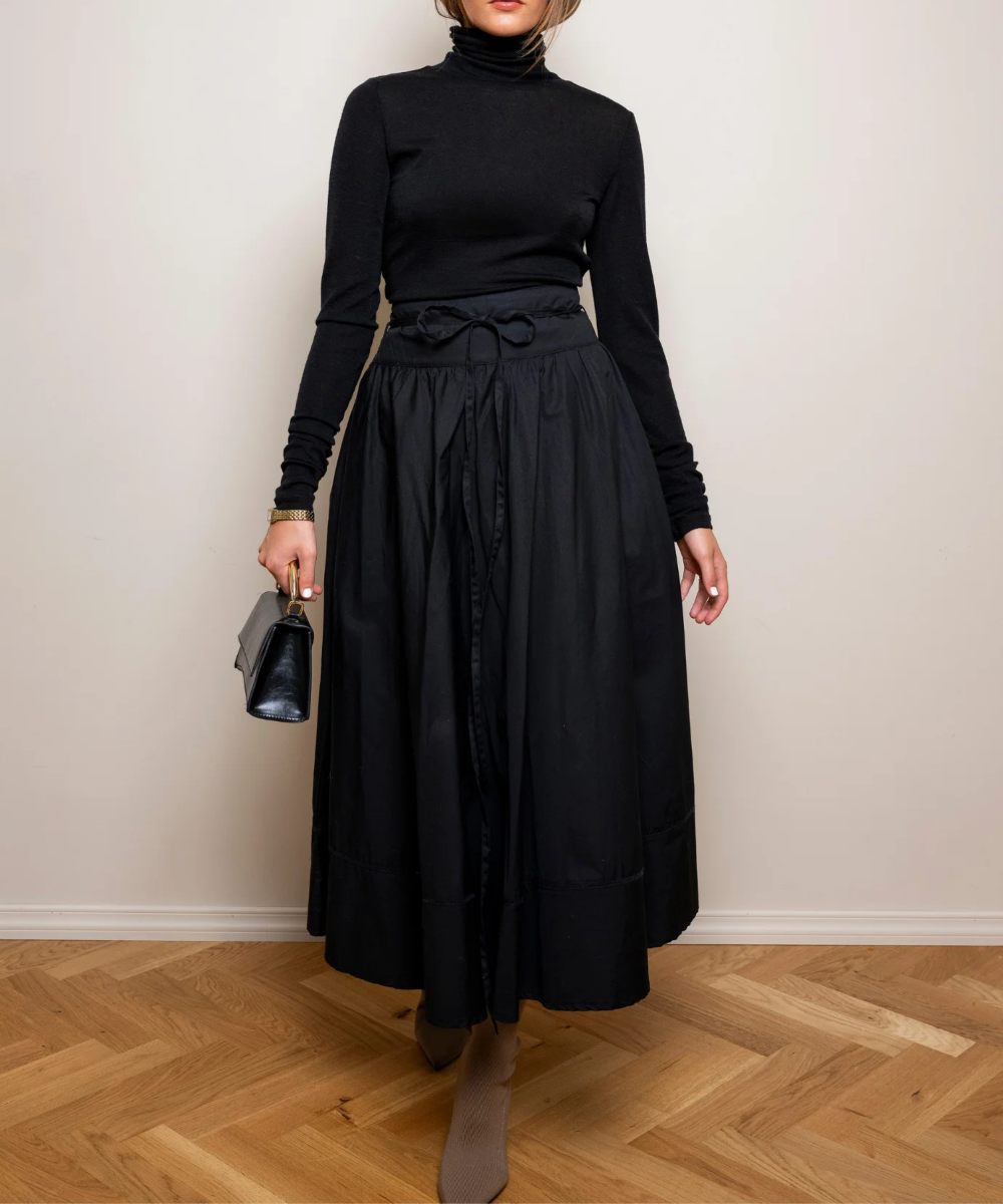MISSMAYA Astrid Skjørt Ebony Poplin Sort - Bilde 2