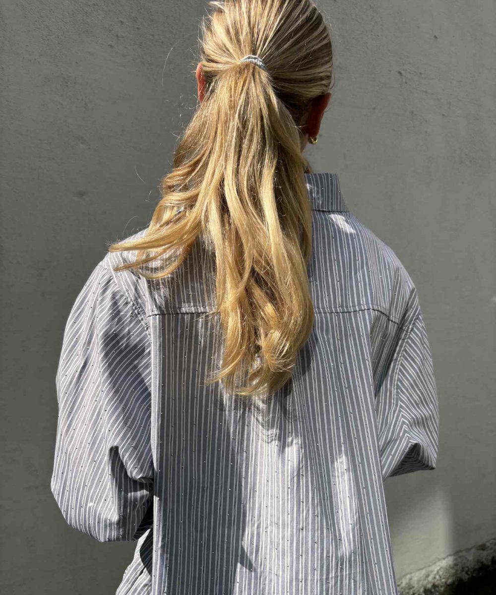 Neo Noir Dalma Stripe Stone Skjorte Lys Grå - Bilde 3