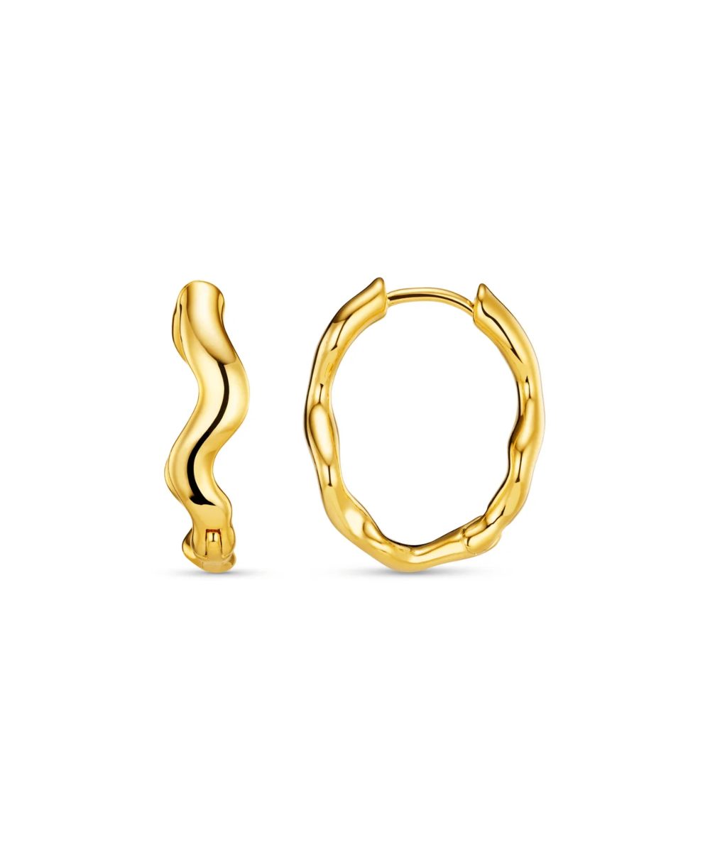 ORELIA Organic Wave Oval Hoops Gull - Bilde 2