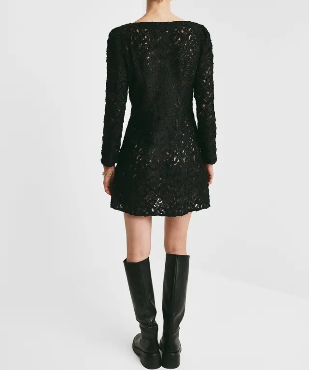 by TiMo Embroidery Lace Mini Kjole Sort - Bilde 2