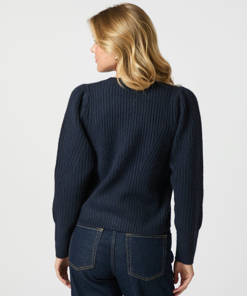 Neo Noir Puli Knit Cardigan Navy - Bilde 2