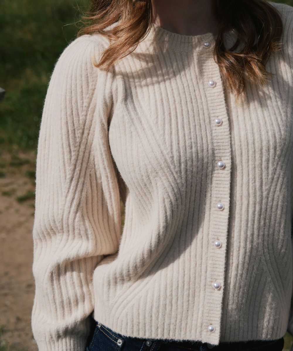 Neo Noir Puli Knit Cardigan Ivory - Bilde 4