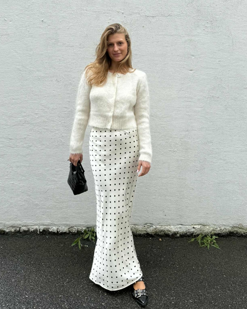 Neo Noir Viso Dot Skjørt Creme - Bilde 3