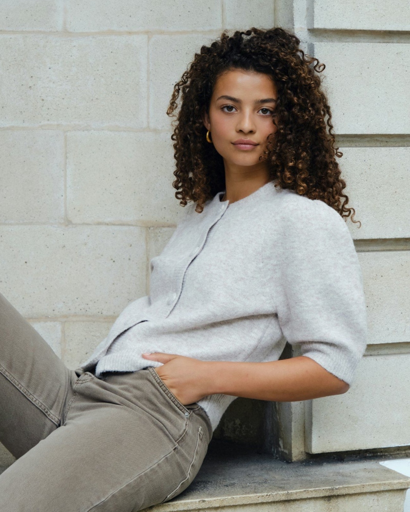 Neo Noir Trudy Knit Cardigan Beige Melange - Bilde 2