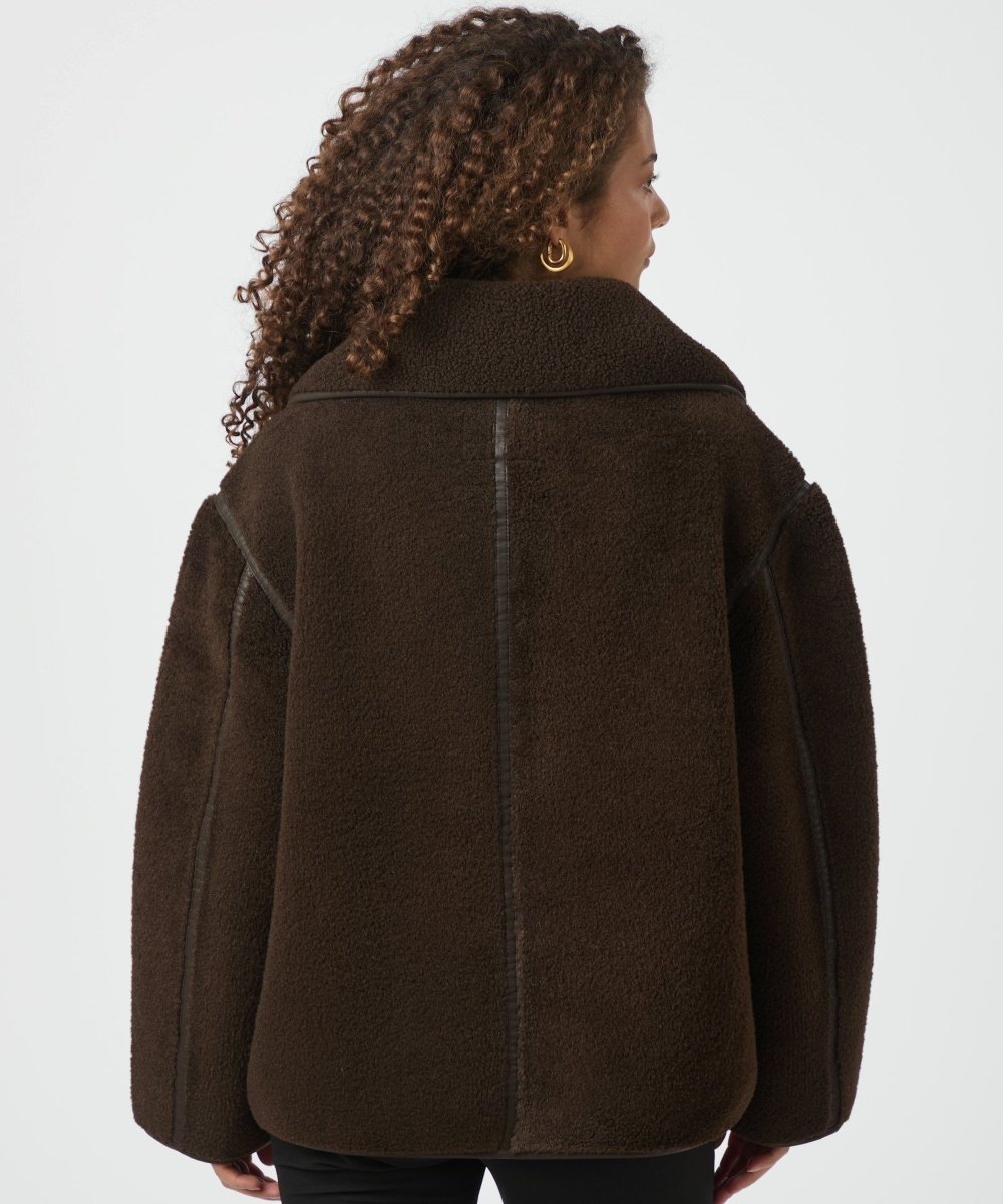 Neo Noir Edmund Teddy Jakke Dark Brown - Bilde 2