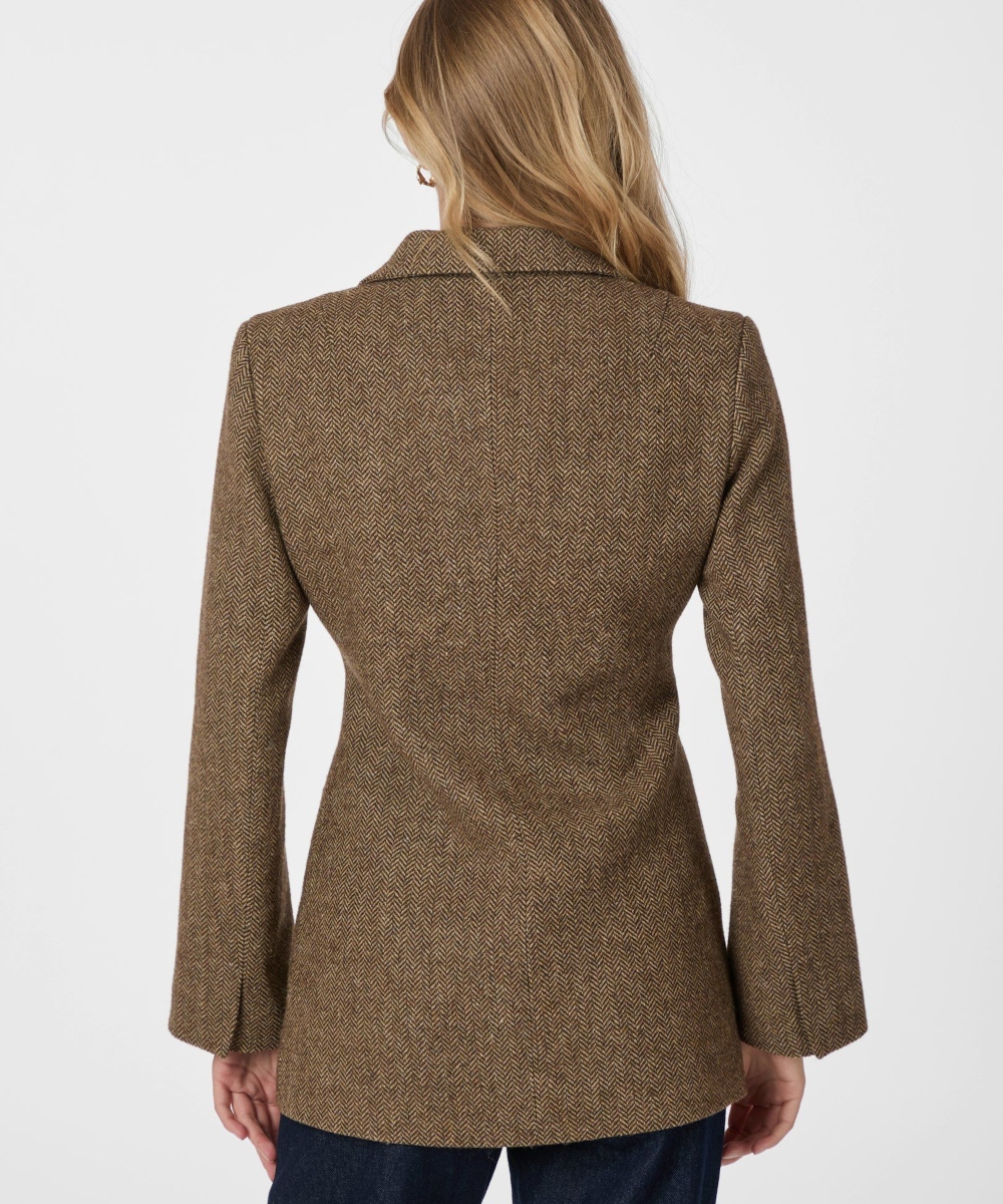 Neo Noir Bowie Herringbone Blazer Brun - Bilde 2