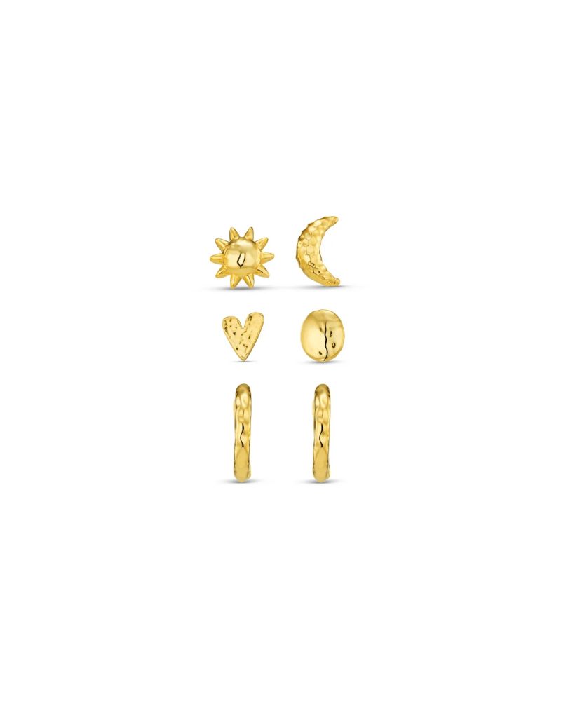 ORELIA Molten MIxed Stud & Hoops Pack Gull