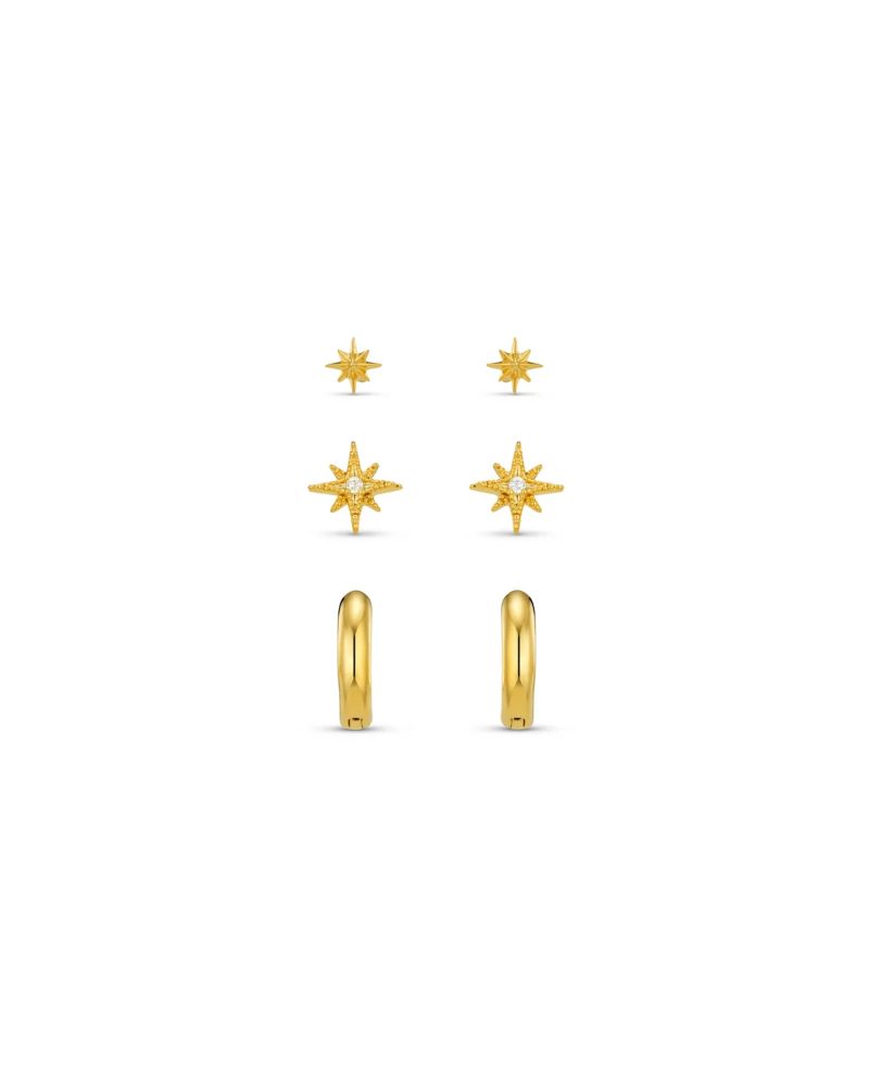 ORELIA Starburst & Micro Hoops Pack Gull