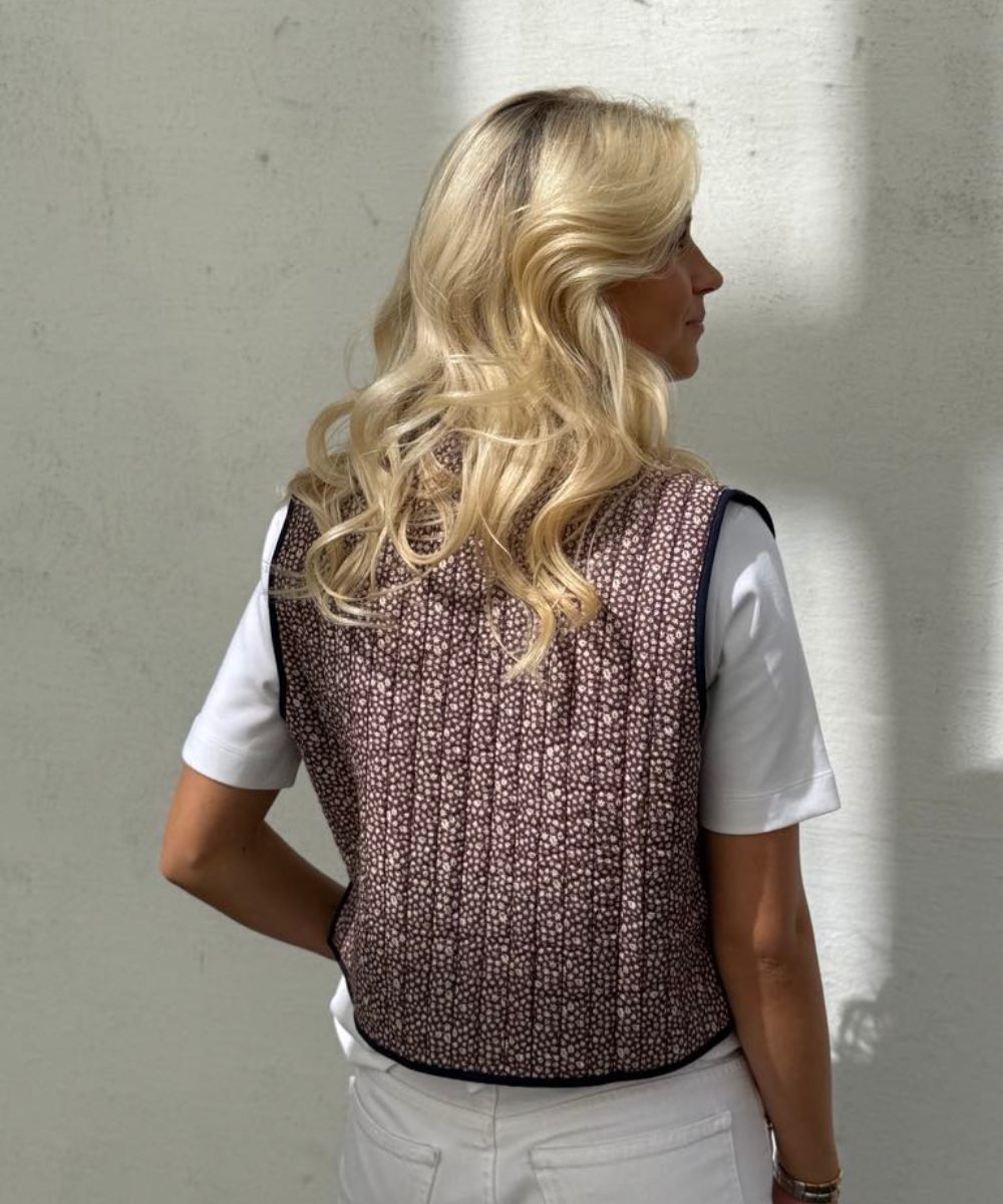 HABIBA Autumn Leaf Quilted Vest Burgunder - Bilde 2