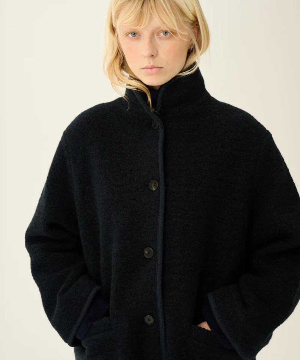 Rue De Tokyo Cedar Teddy Jakke Dark Navy - Bilde 3