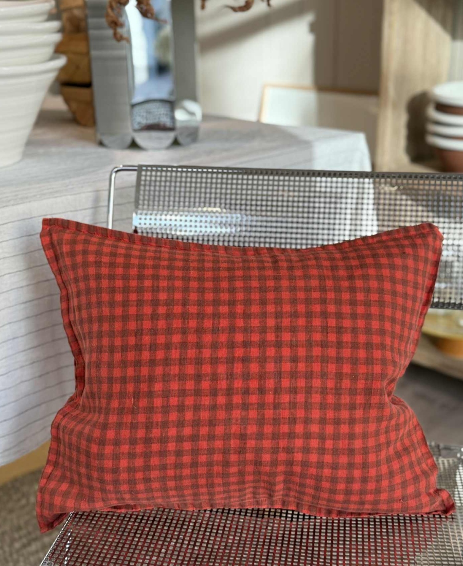 Linge Particulier Pute Red Gingham 35x45
