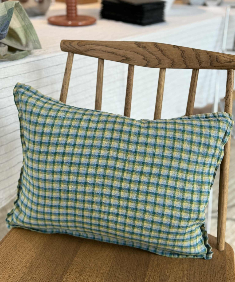 Linge Particulier Linpute Spring Green Checks 30x40