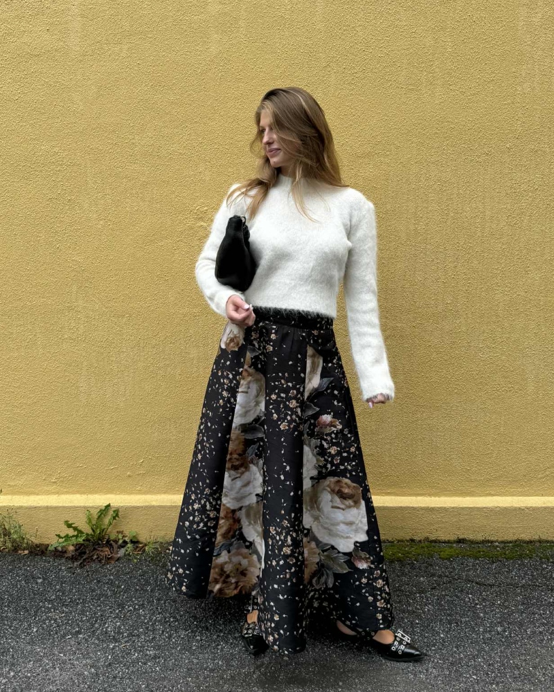 by TiMo Taffeta Maxi Skjørt Dark Rose