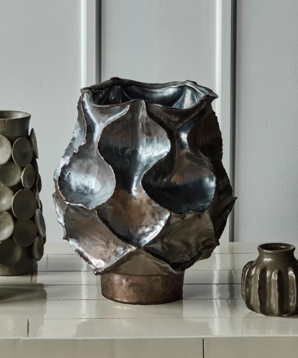 HAY Vase Waves Antique Metallic