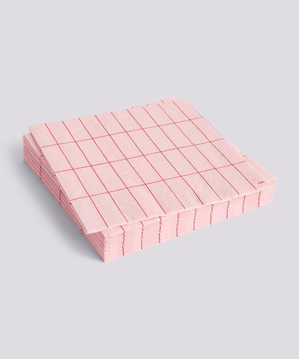 HAY Pattern Servietter Middag Light Pink & Red Grid
