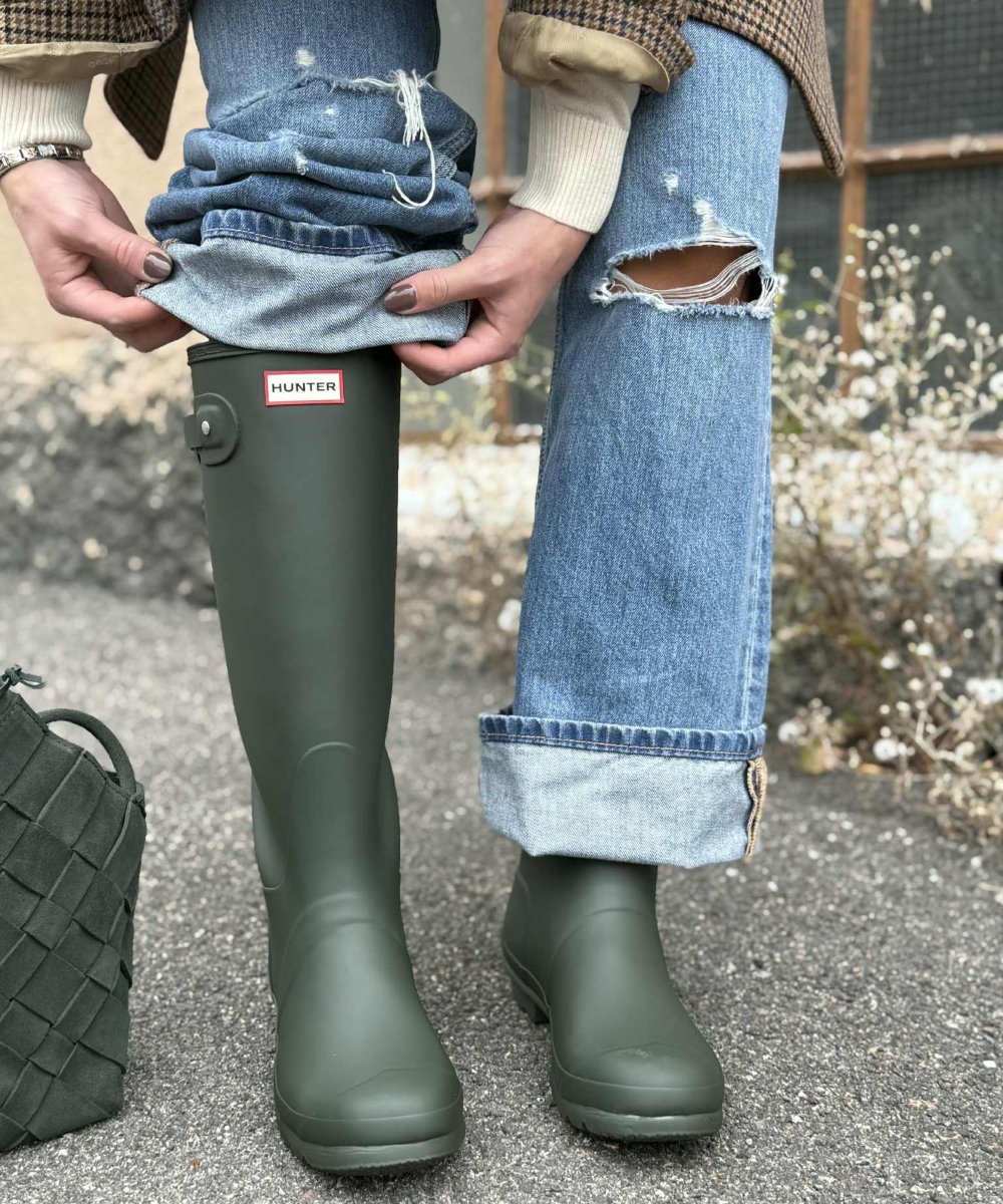 HUNTER Womens Original Tall Boots Dark Olive