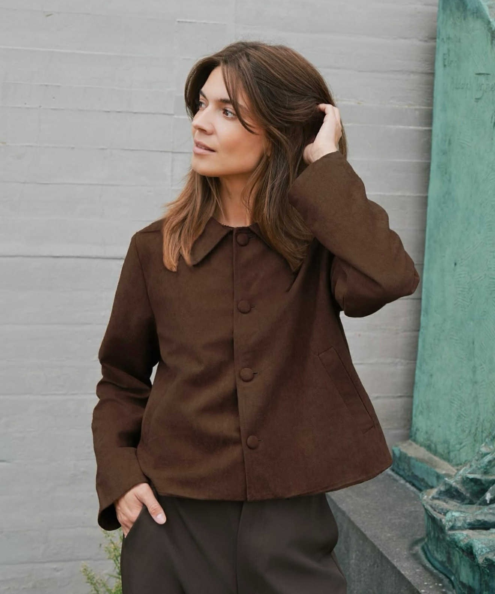 Neo Noir Nilo Faux Suede Jakke Dark Brown