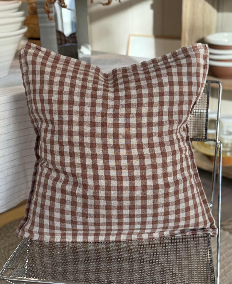 Linge Particulier Linpute Cappiccino Gingham 50x50