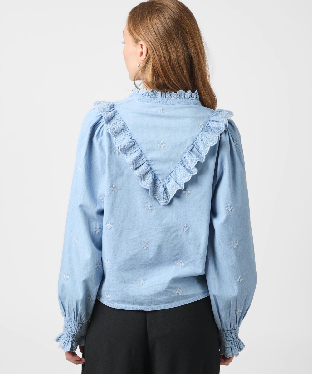 Neo Noir Degas Denim Blouse Light Blue - Bilde 3