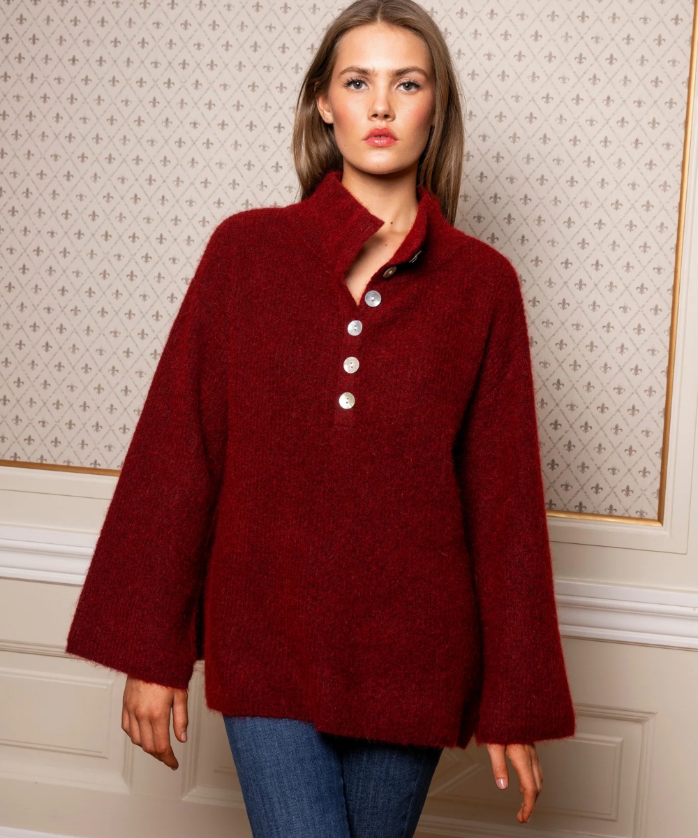 MISSMAYA Enea Knit Genser Deep Red