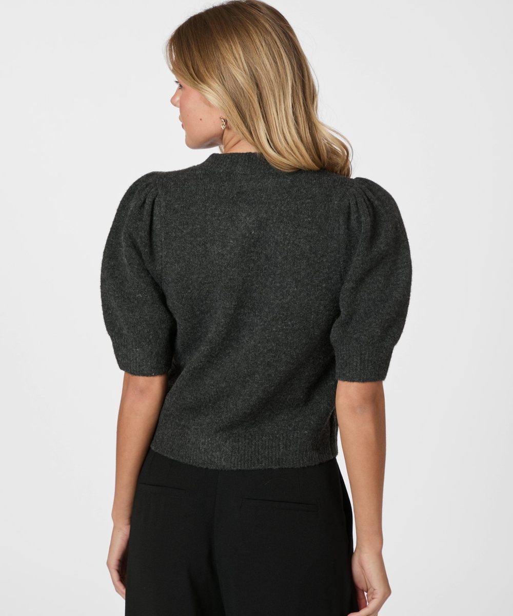 Neo Noir Trudy Deco Knit Cardigan Antracit - Bilde 3