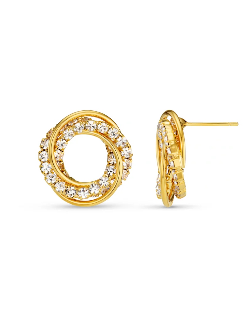 ORELIA Interlocking Pave Open Circle Stud Øredobber - Bilde 2