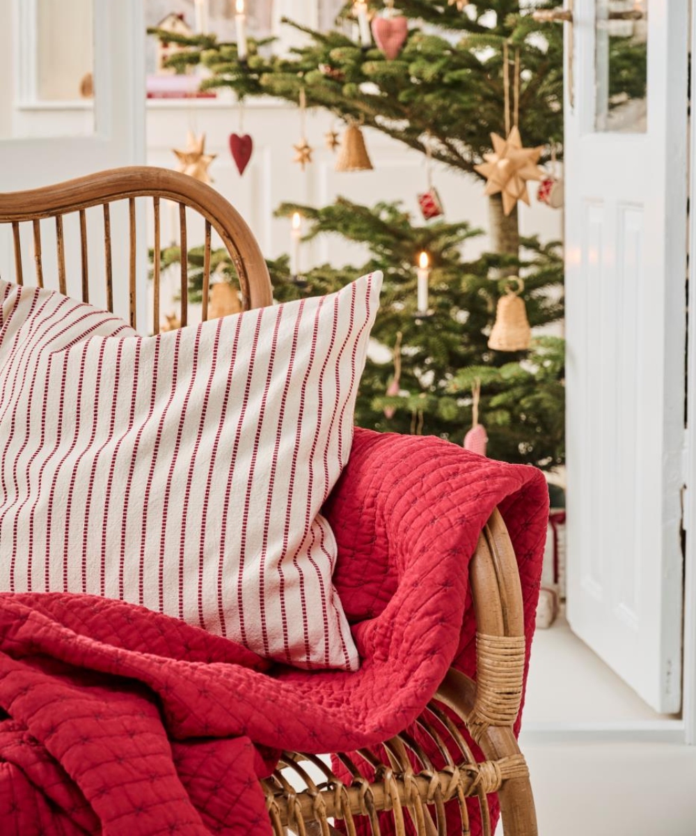 Ib Laursen Holly Putetrekk Natur Rød 50x50